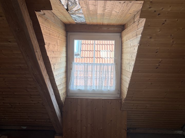Gaube mit Fenster, Blick zum Nachbardach
